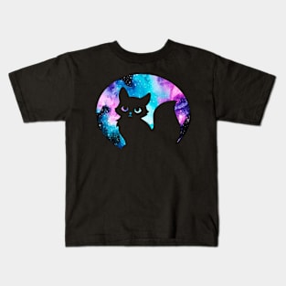 Cute Galaxy Fox Silhouette Kids T-Shirt